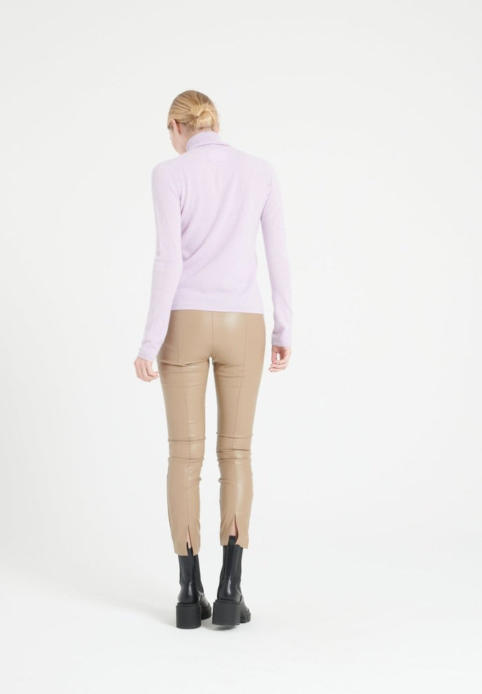 LILLY 3 Pull col roulé en cachemire lilas