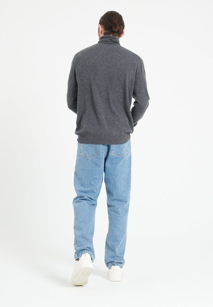 LUKE 3 Pull col roulé en cachemire gris anthracite