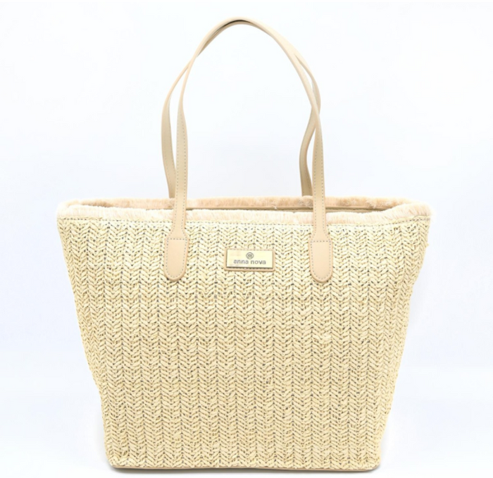 Raffia Cream Tote Bag
