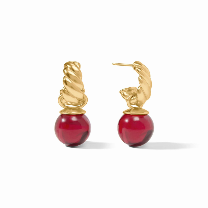 Ravello Hoop & Charm Earring Cranberry - Becket Hitch