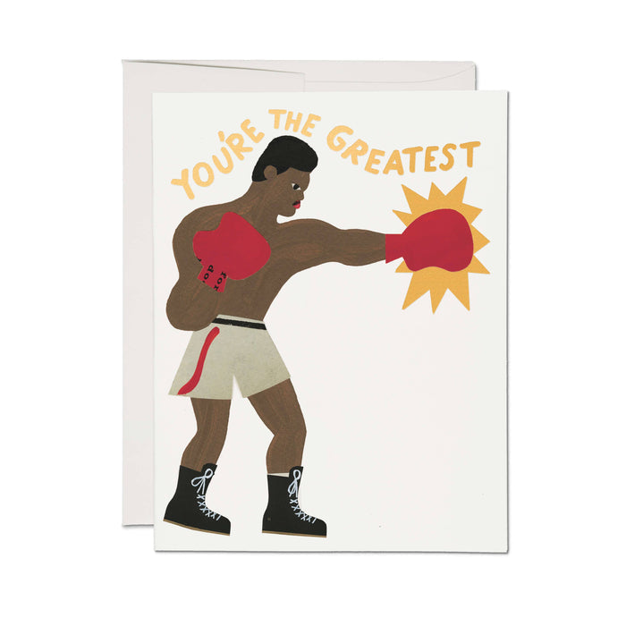 Red Cap Cards Greeting Card - Greatest Boxer