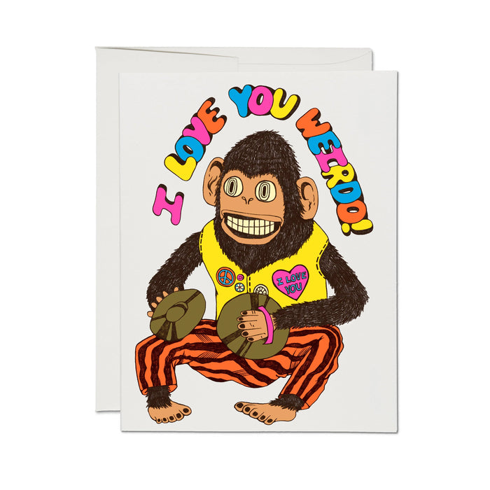 Red Cap Cards Greeting Card - I Love You Weirdo