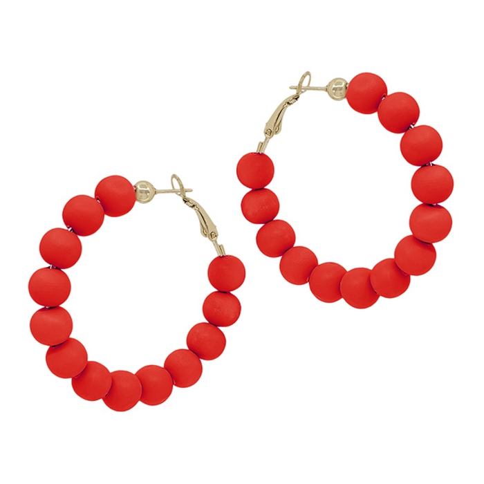 Red Clay Beaded Earring