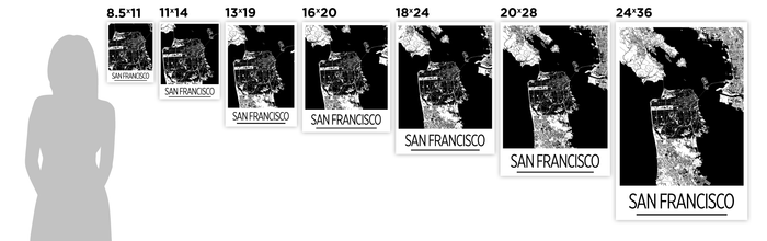 San Francisco Map Poster - usa Map Print - Art Deco Series