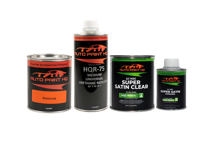 Satin Coarse Silver Basecoat Clearcoat Quart Paint Kit