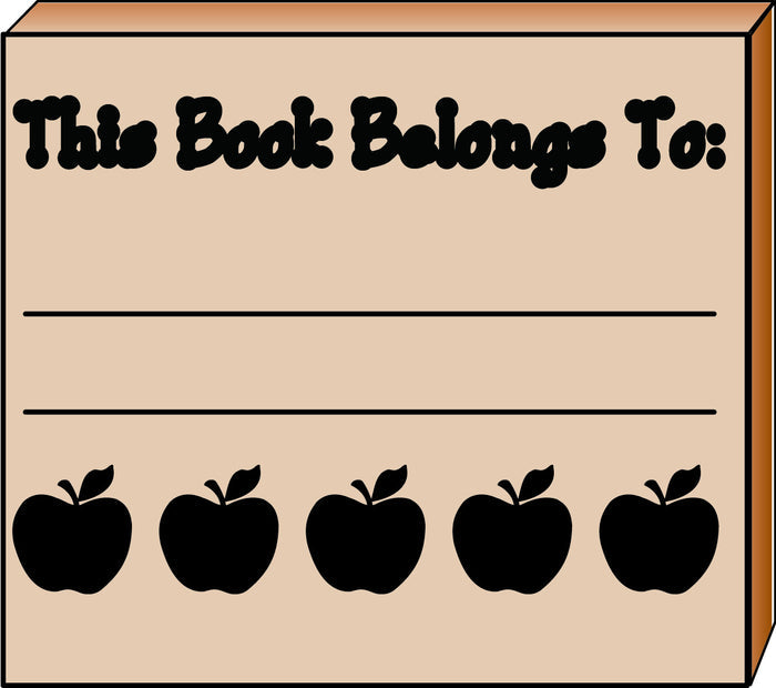 Teacher's Stamp - Apple Book Belongs - Creative Shapes Etc.