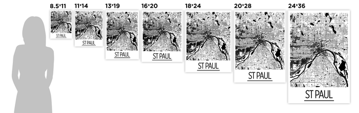 St Paul Map Poster - usa Map Print - Art Deco Series