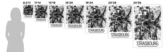 Strasbourg Map Poster - france Map Print - Art Deco Series