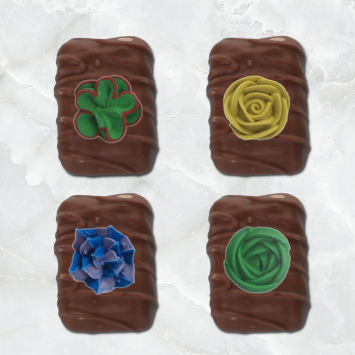 Succulent Royal Icing Toppers great for decorating cakes, cupcakes, chocolates, candy, cookies, and more. Edible topper for cake decorating.