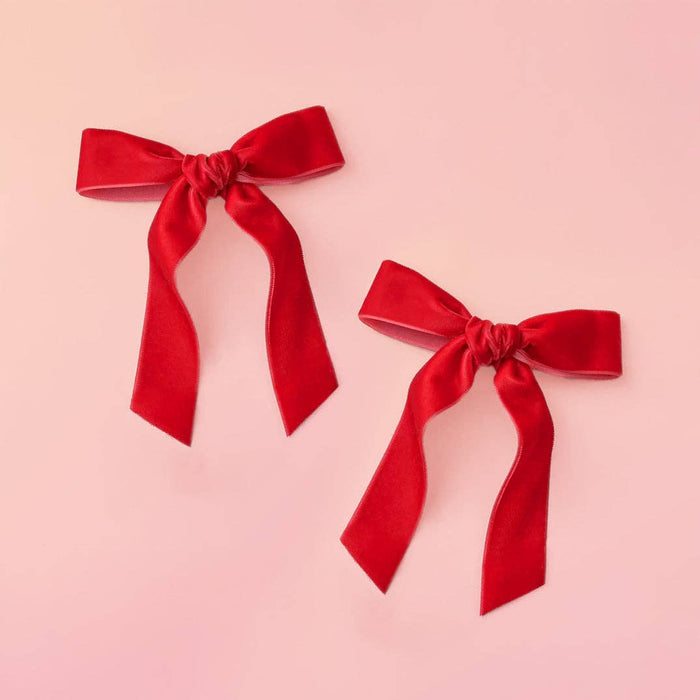 Sunshine Studios - Red Velvet Hair Bows (Final Sale)