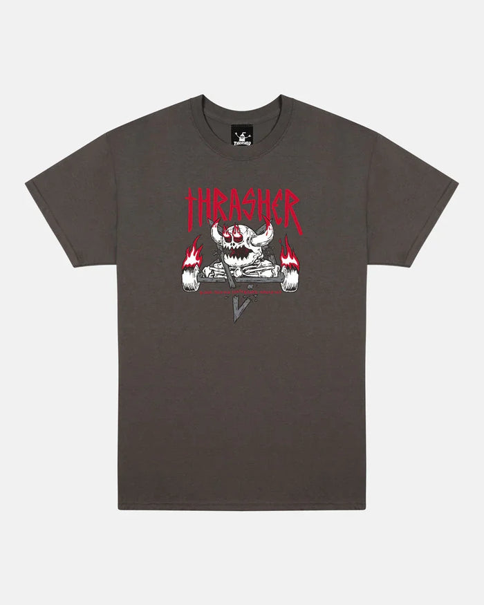 THRASHER X TOY MACHINE - MONSTER-GRAM - T-SHIRT - CHARCOAL - Four Street