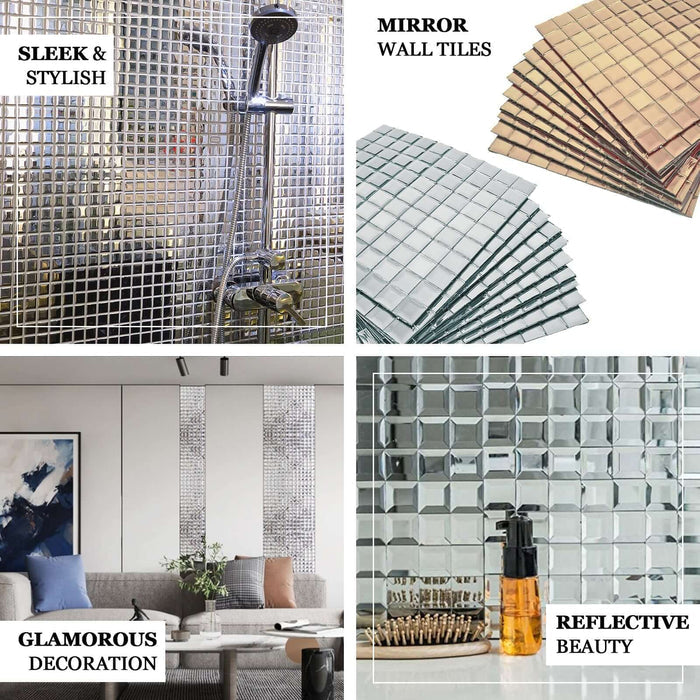 Mirror wall tiles in various styles for glamorous decoration and reflective beauty.