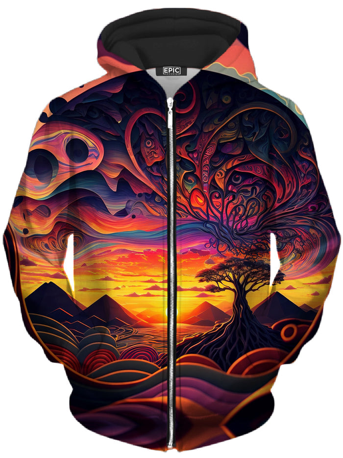 Acid Sunset Unisex Zip-Up Hoodie iEDM Epic Hoodie