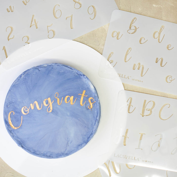 Acrylic Cursive Stencils - Letters & Numbers