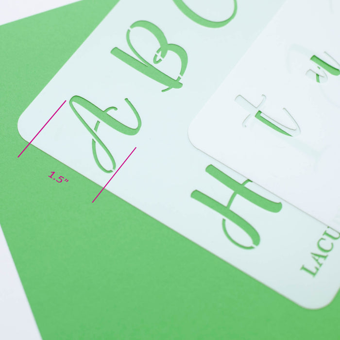 Acrylic Cursive Stencils - Letters & Numbers