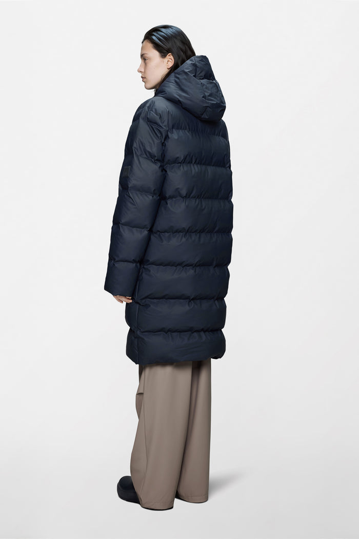 RAINS Alta Longer Puffer Jacket Navy Jacket