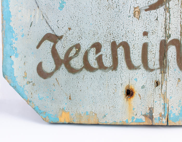 Antique French Painted Wood Sign