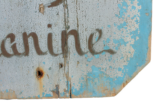Antique French Painted Wood Sign