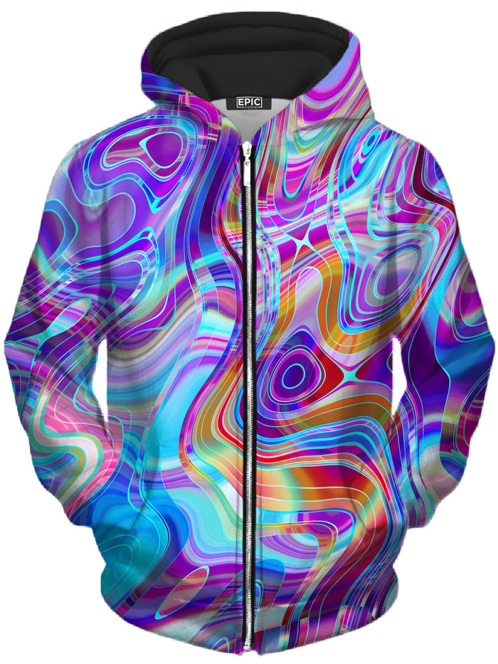 Aqua Realm Unisex Zip-Up Hoodie Art Designs Works Epic Hoodie