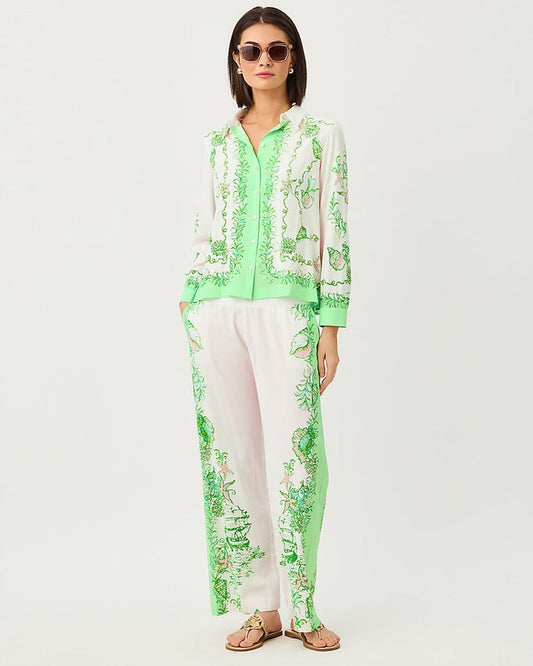 Lilly Pulitzer - Bal Harbour Stretch Palazzo Pant - Resort White Ship To Shore