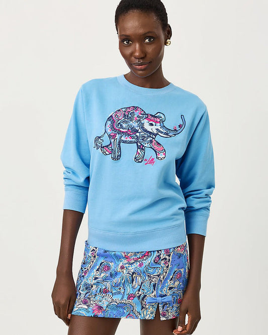 Lilly Pulitzer - Ballad Long Sleeve Sweatshirt - Multi Paisley Parade Embellishment