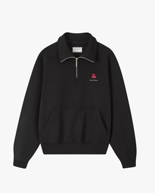 Basic Cherry Quarter-Zip Black