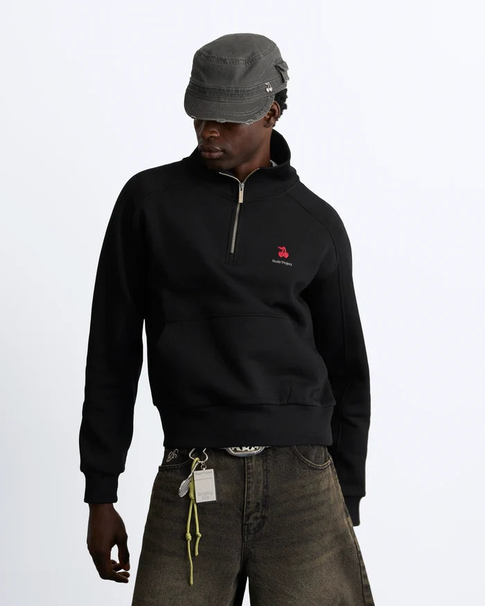 Basic Cherry Quarter-Zip Black