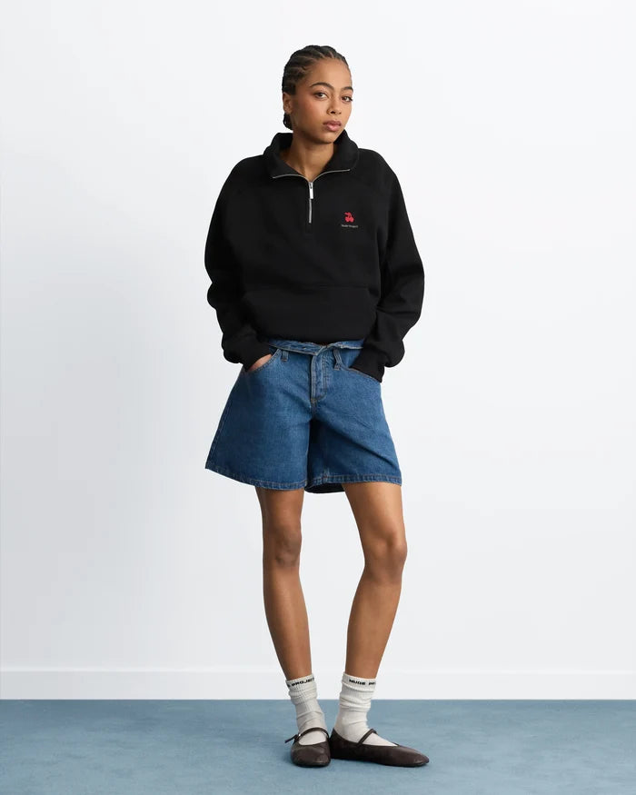 Basic Cherry Quarter-Zip Black