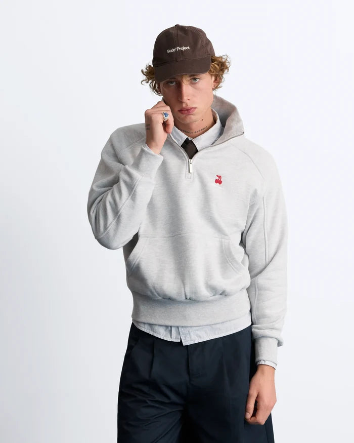 Basic Cherry Quarter-Zip Grey