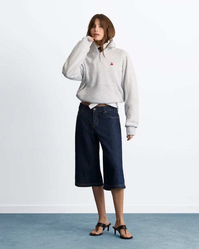 Basic Cherry Quarter-Zip Grey