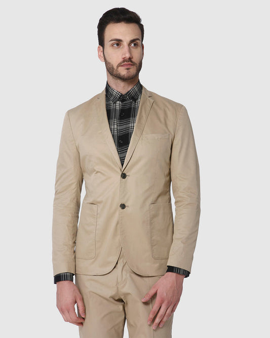 Beige Slim Fit Blazer