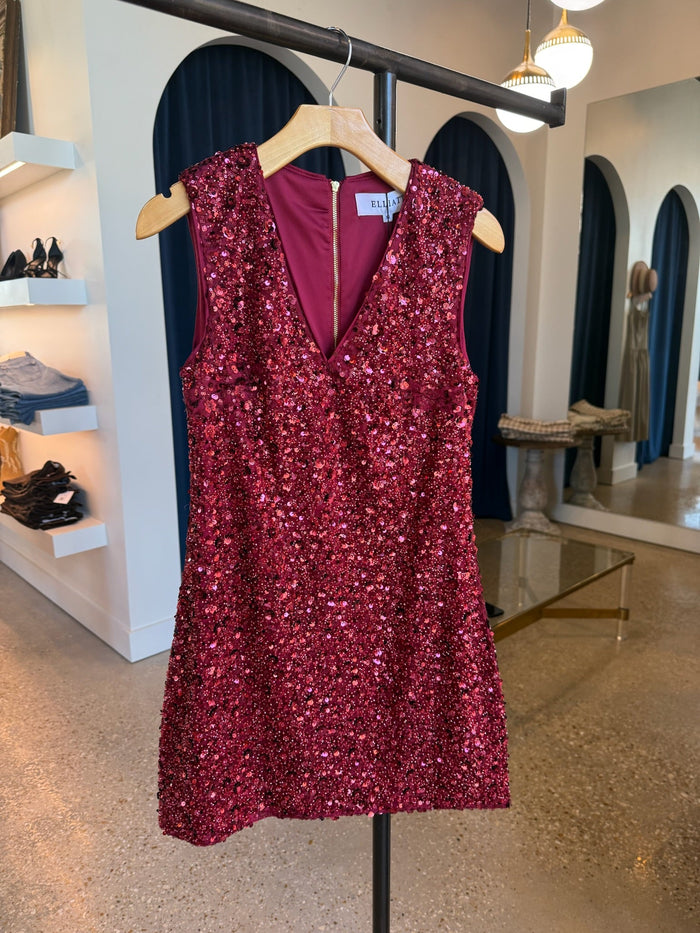 Berry Carmen Mini Dress - Amor Lafayette
