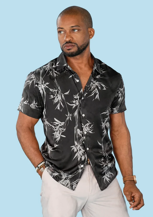 Black Bamboo Silk Shirt - SARTORO