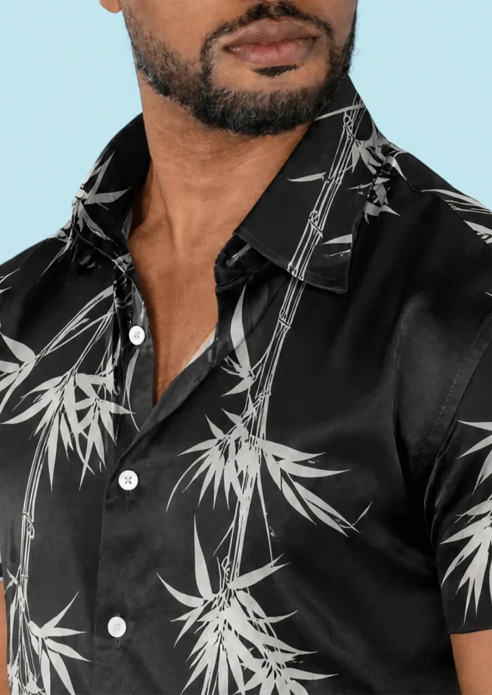 Black Bamboo Silk Shirt - SARTORO