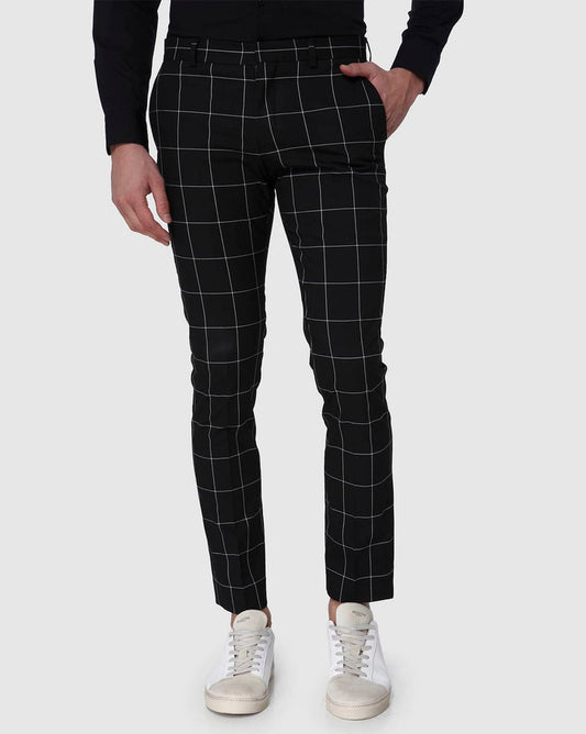 Black Check Formal Trousers