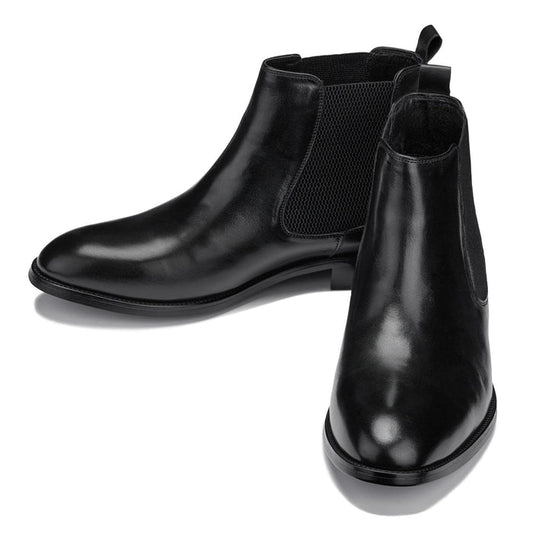 Black Chelsea Boots - 2.8 Inches Taller - SARTORO