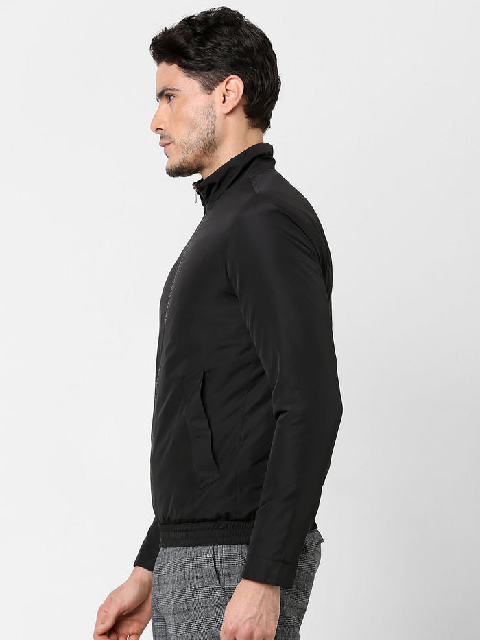 Black High Neck Casual Jacket