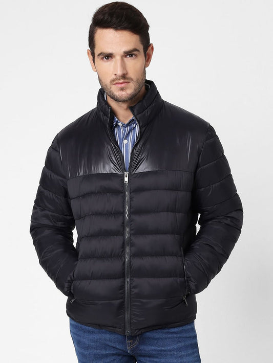Black High Neck Puffer Jacket