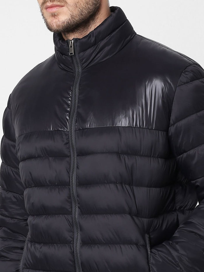 Black High Neck Puffer Jacket