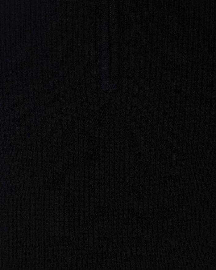 Black High Neck Ribbed Pullover
