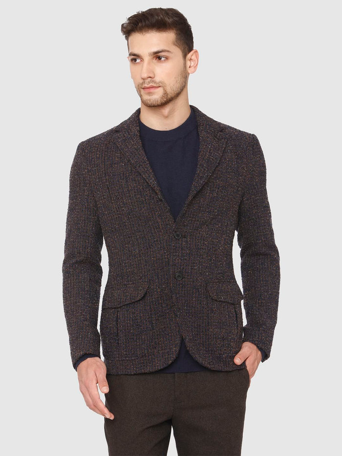 Black Houndstooth Print Blazer