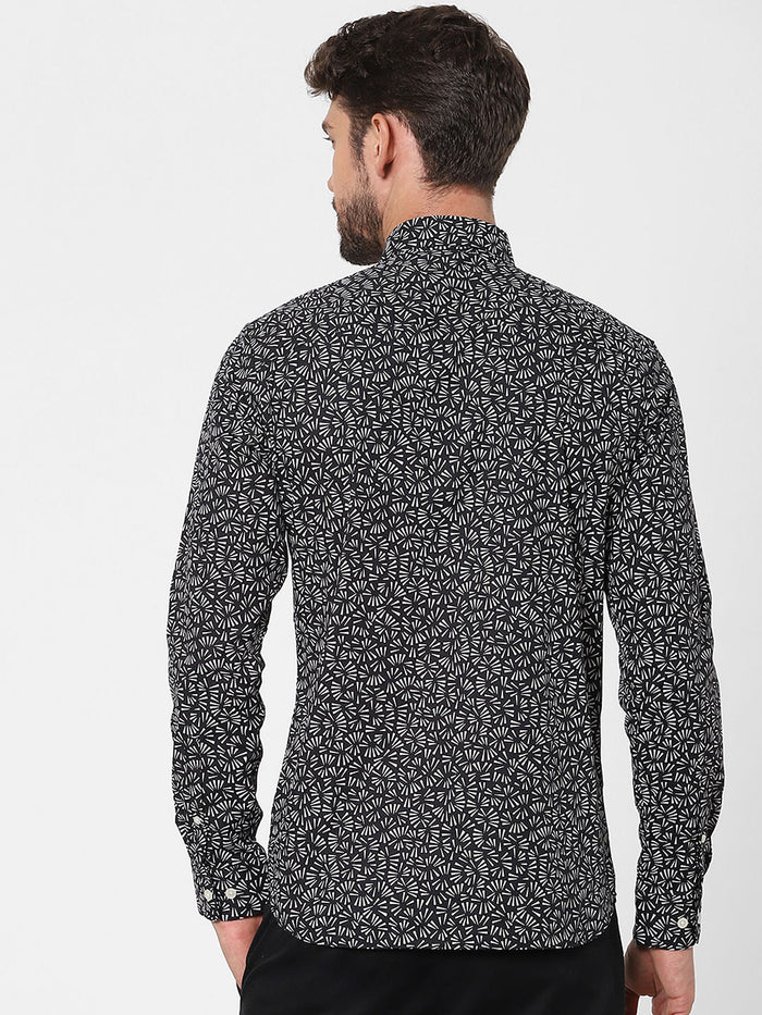 Black Printed Full Sleeves Shirt