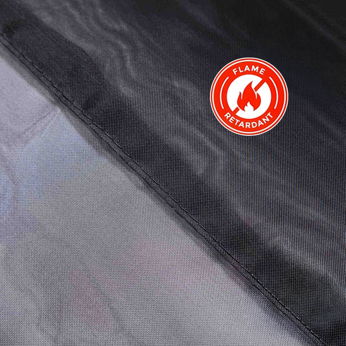 Flame retardant fabric close-up showing texture and detail.
