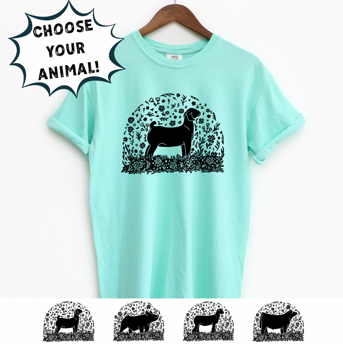 Bloom Animal- CHOOSE YOUR ANIMAL– Comfort Colors T-Shirt