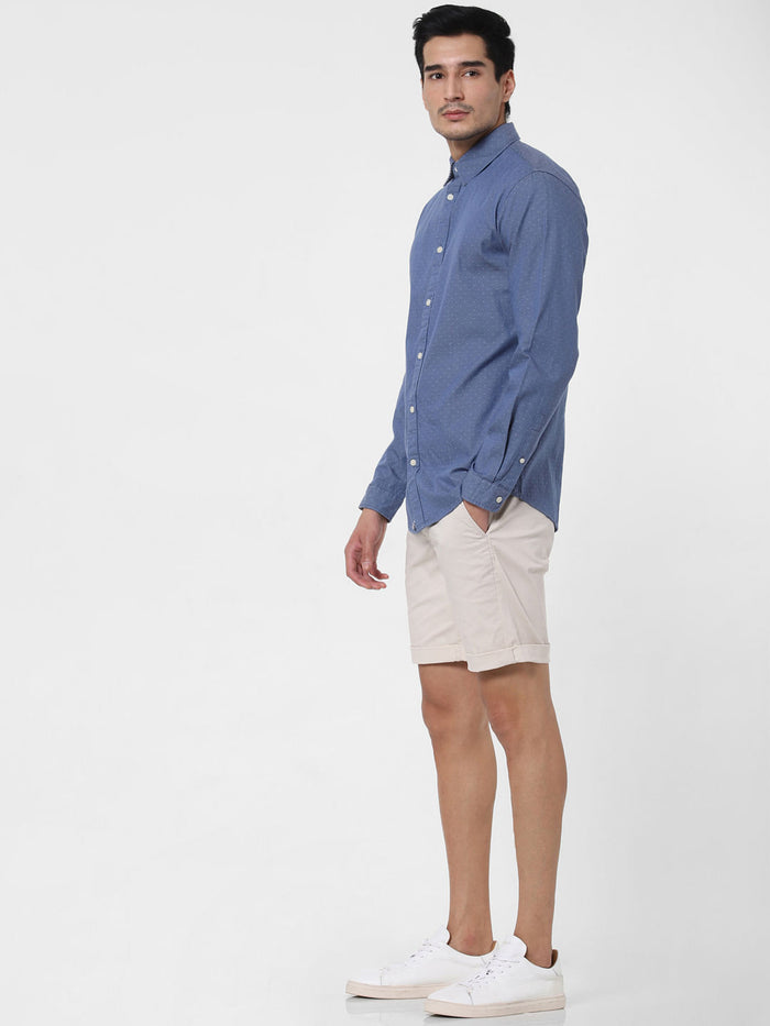 Blue All Over Print Full Sleeves Shirt