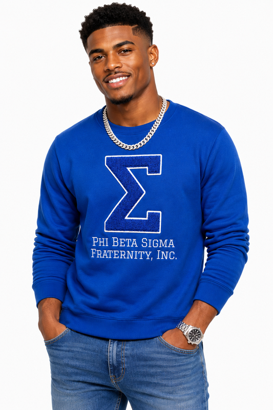 Blue Big Sigma Chenille Sweatshirt