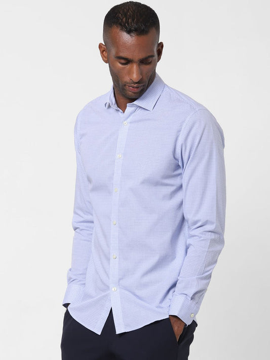 Blue Check Formal Full Sleeves Shirt