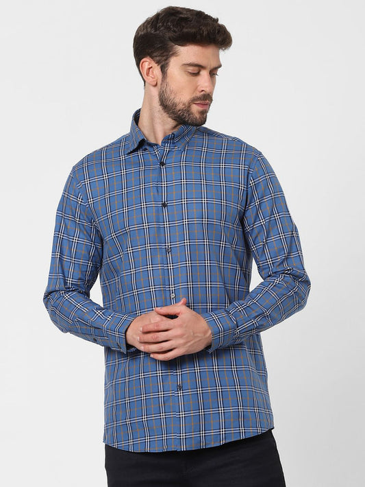 Blue Check Full Sleeves Shirt