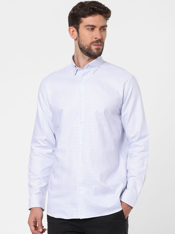 Blue Check Full Sleeves Shirt