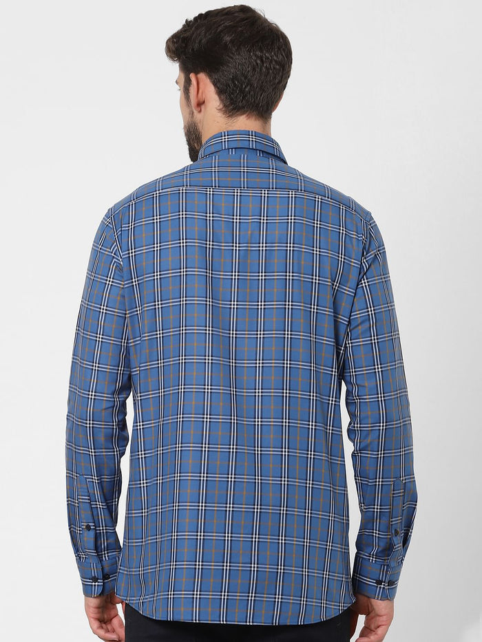 Blue Check Full Sleeves Shirt